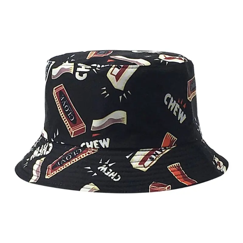 Двусторонняя Панама с надписью жевательная резинка в стиле хип хоп|Мужская