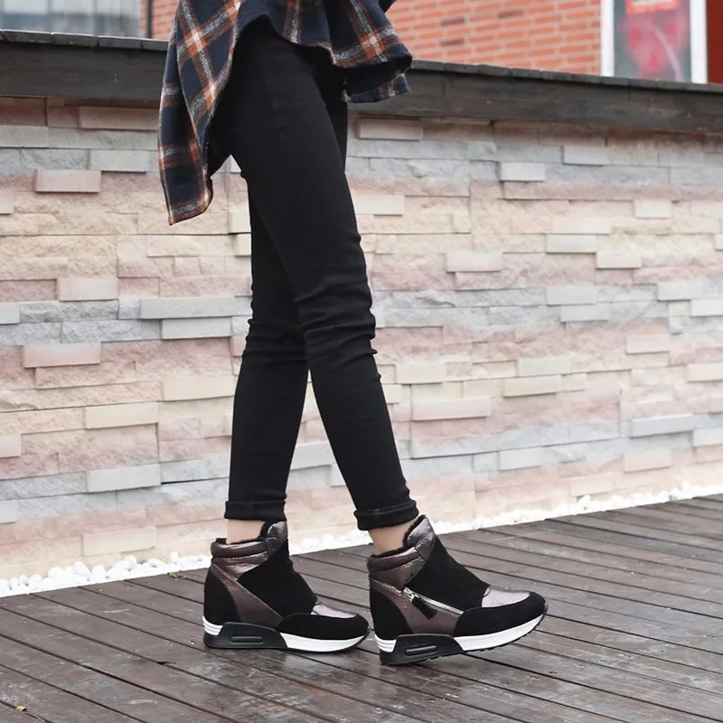 QWEDF/осенне зимняя женская спортивная обувь Теплые зимние ботинки Тонкие туфли