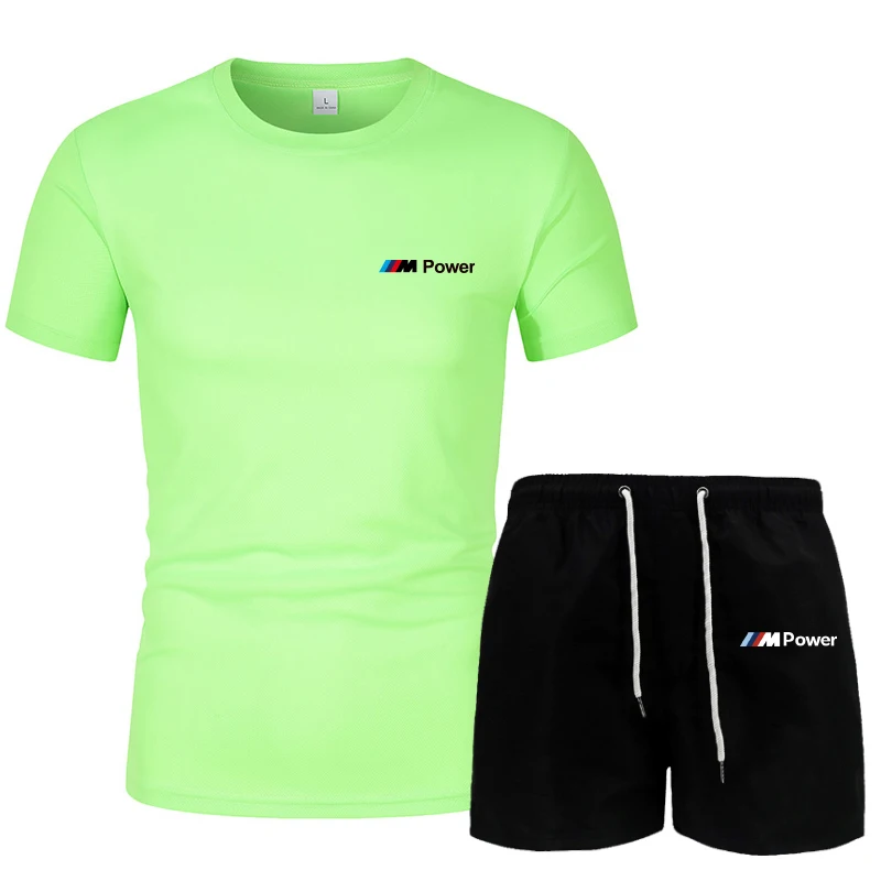 

2021 New Summer shorts Sweatshirt men's fashion cotton T-shirt + shorts casual suit sportswear men's clothing two-piece