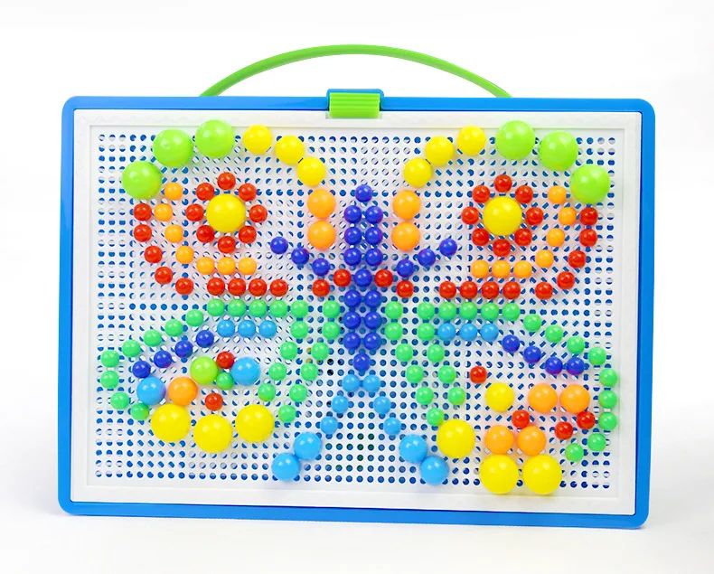 

Children's Puzzle Toy Mushroom Nail Educational Toy Children's Diy Handmade Bead Puzzle Mushroom Diced Large 296 Pieces Box