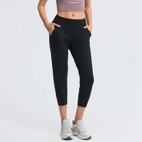 buttery soft gym workout capri pants joggers women naked feel anti sweat yoga sport cropped joggers tights with pocket