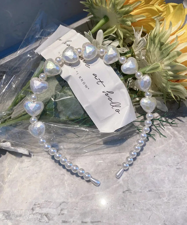 Женские резинки для волос с цветком и жемчугом разноцветные повязки кристаллами