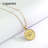 lispector 925 sterling sliver gothic punk gold color evil eye pendant necklace for women simple charm hip hop rock jewlery gifts