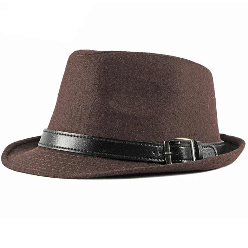

HT2749 Fedoras, осенне-зимняя шапка для мужчин, винтажная шерстяная шляпа с поясом, Мужская однотонная Шляпа Fedora, мужская шляпа-трилби, фетровая шляпа для мужчин, джаз