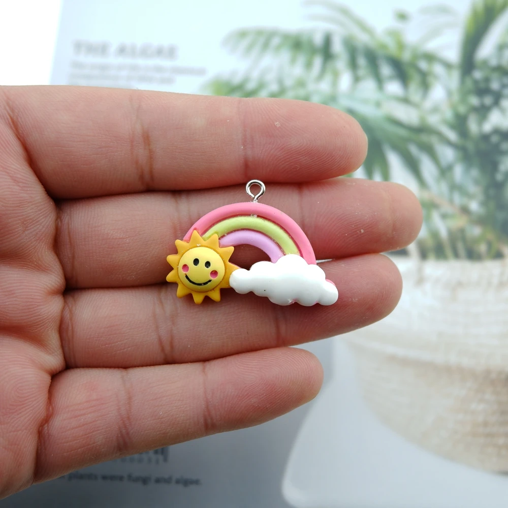 10 шт./упак. радужная полимерная серьга подвески для сережек браслетов подвесок