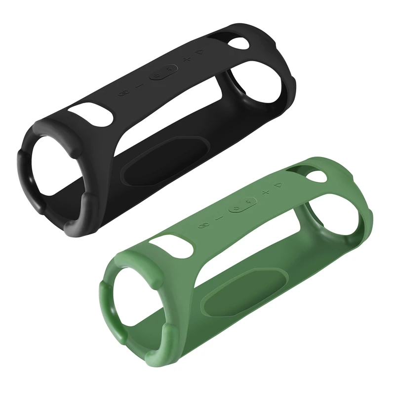 

2Pcs Silicone Case For JBL Xtreme 3 Bluetooth Speaker Travel Carrying Protective Soft Cover Bag,Black & Green