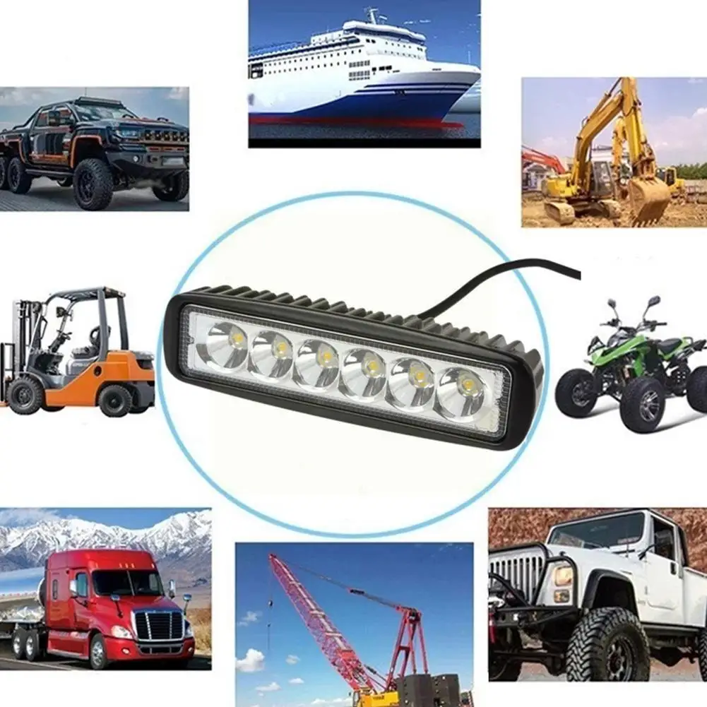 

6led 18w Work Light Bar Drl Driving Fog Spot Lamp For Offroad Car Truck Led Headlights Led Work Light Spotlight L2h5