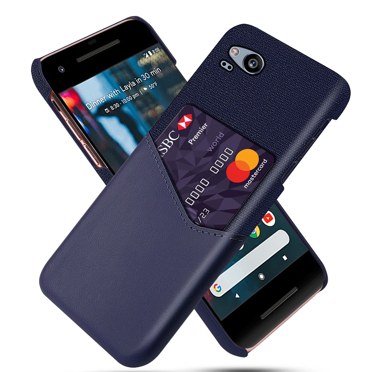 Темно-синий Для Google Pixel 3A 4 XL Чехол кожаный и Мягкий тканевый противоударный чехол для Google Pixel 2 2XL 3 3 XL чехол для карты - Цвет: Темно-синий
