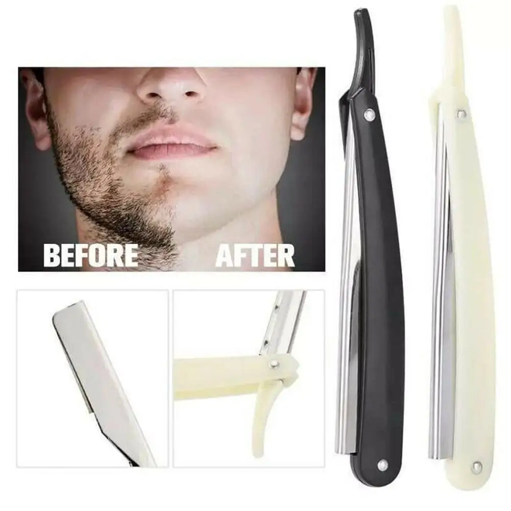 

Men Straight Barber Edge Razors Professional Stai-nless Blades Shaving Removal Knife Or Styling Folding Steel Tools Hair P9S9