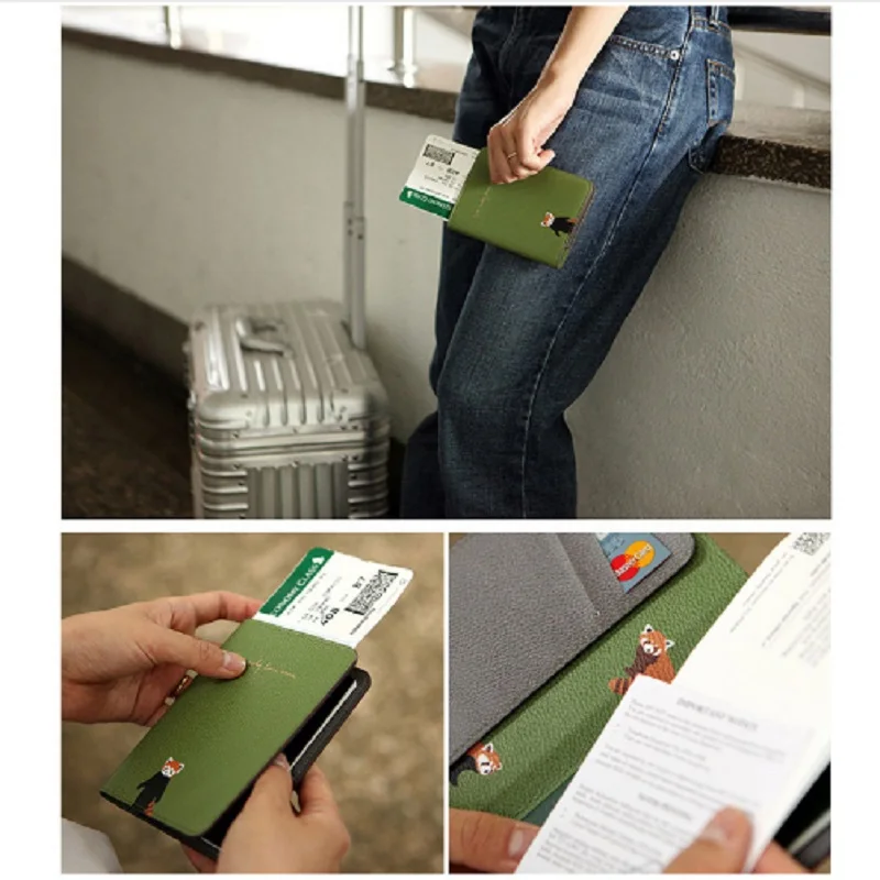 

Animal Flower Passport Holder Passport Cover Bags Travel Credit Card Holder Wallet Tickets Case Organizer Bag For Women