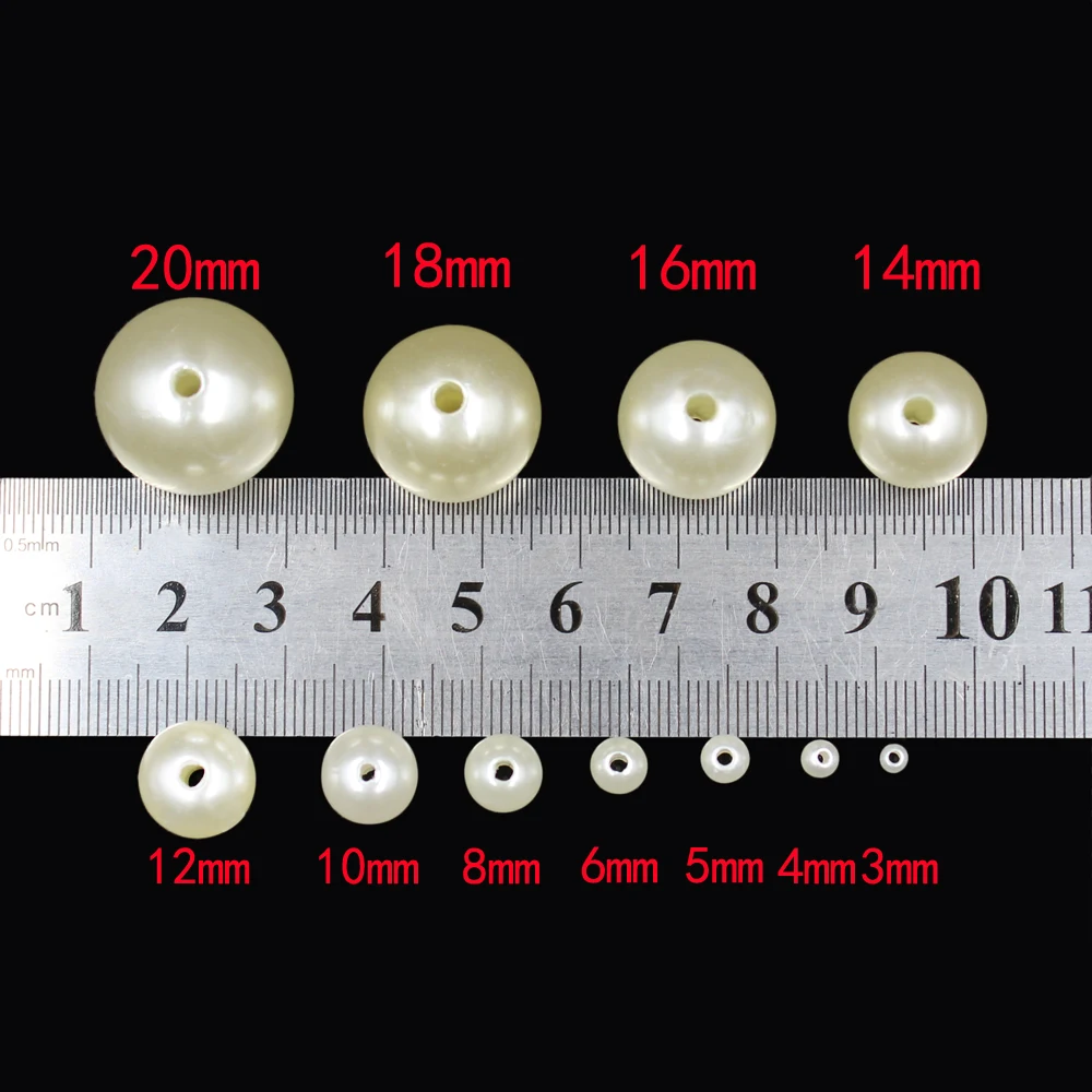 Бусины из АБС-пластика с имитацией жемчуга круглые акриловые бусины отверстием