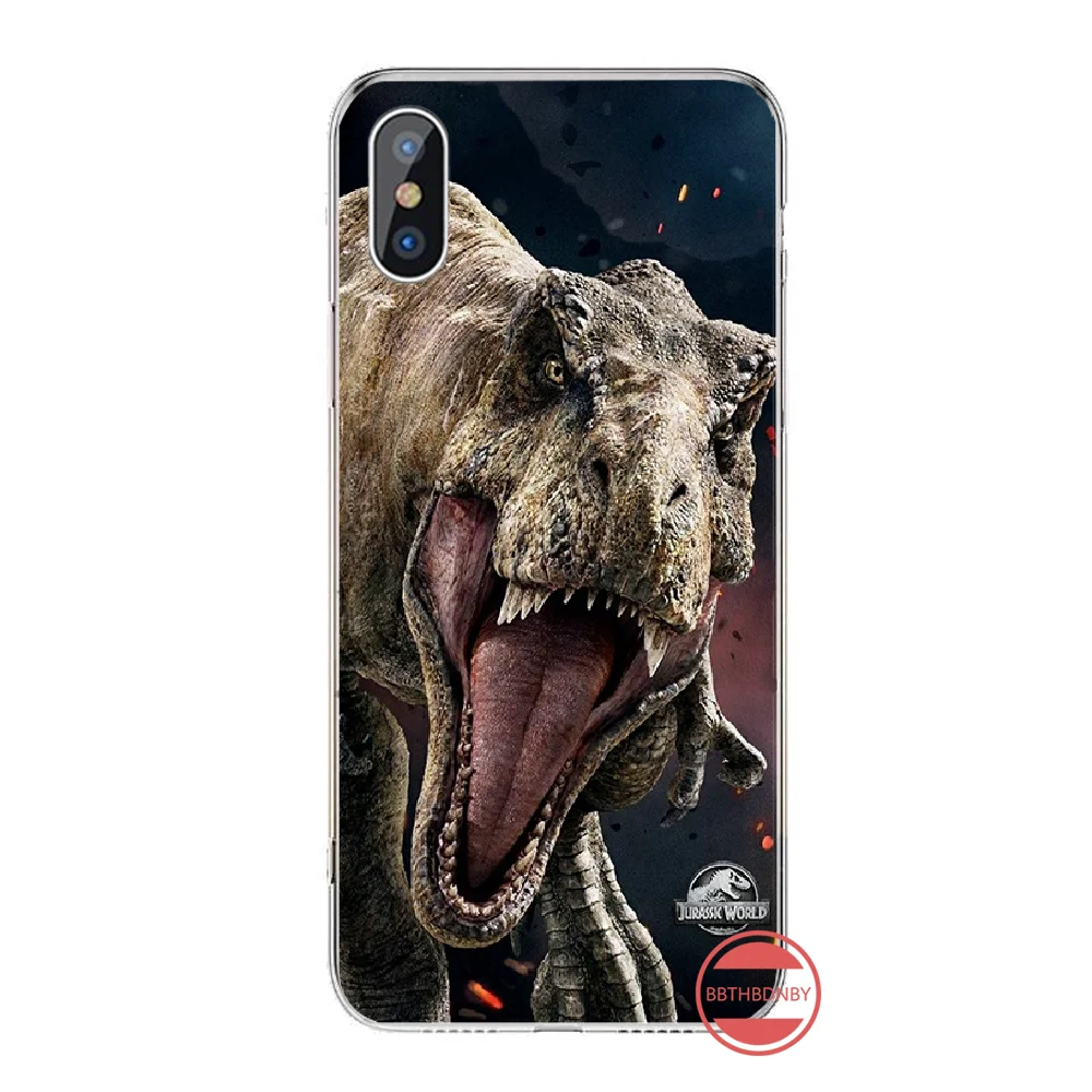 Милый силиконовый черный чехол с рисунком динозавра для iphone 4 4S 5 5S 5c se 6 6s 7 8 plus x xs xr