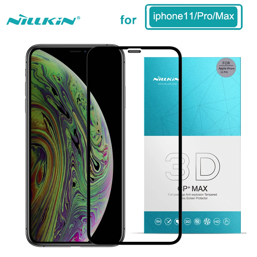 Закаленное стекло для защиты экрана Iphone 11 Pro Max XS XR NILLKIN Amazing 3D CP + MAX Nano