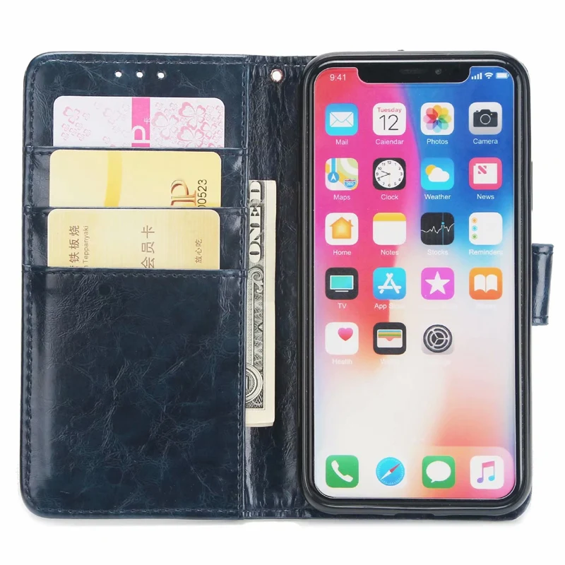 Чехол-книжка для iPhone 7, 8 Plus, XS, X, 6 S, 6, SE, 5S, 5, кожаный чехол, роскошный чехол, подставка, металлическая кнопка, чехол-книжка, кошелек, Hoesje