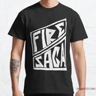 Огонь Сага 100% Хлопковая мужская футболка Летняя свободная футболка для мужчинженская футболка мужская повседневная футболка с коротким рукавом мужская мода футболка s