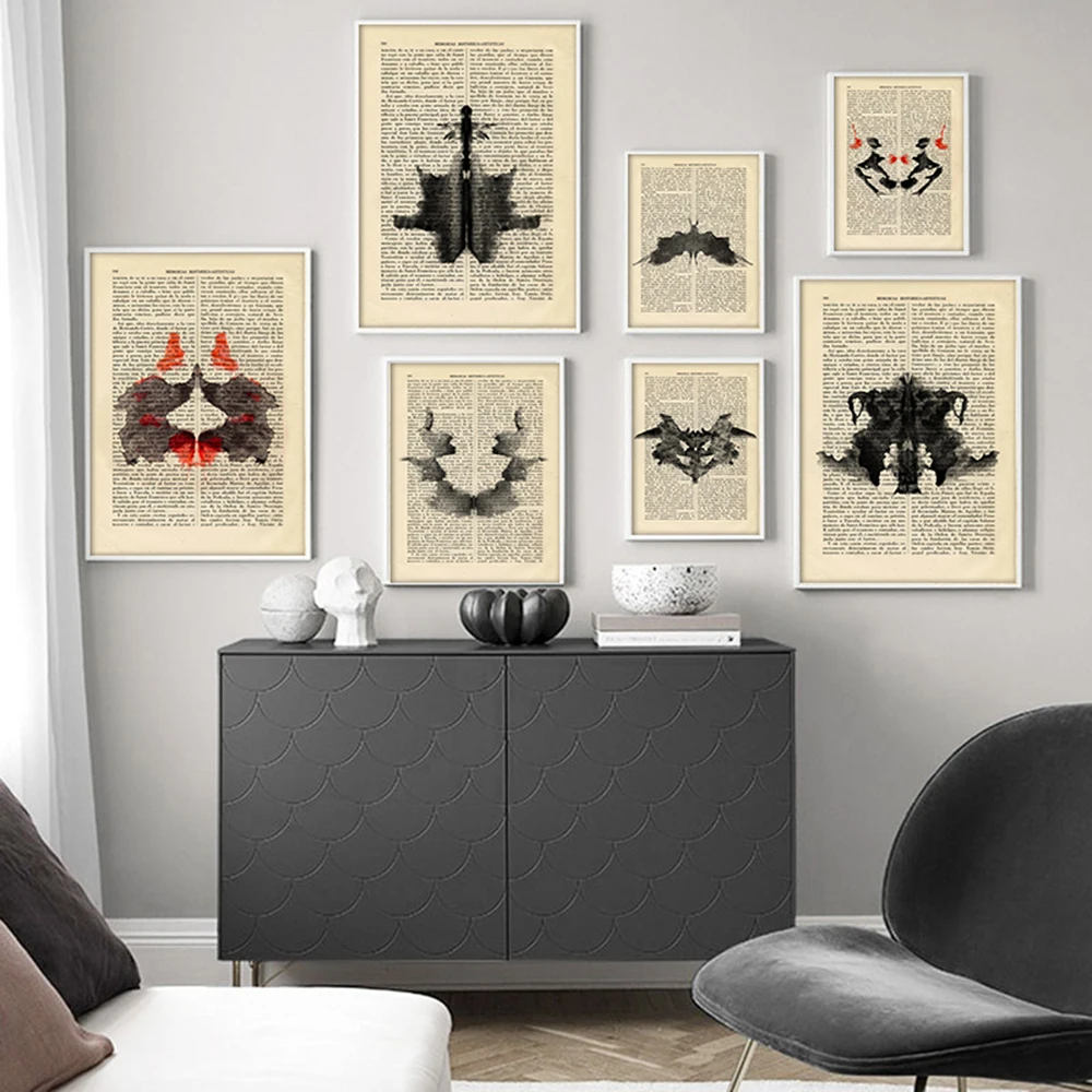 Рисование на стене Rorschach Test ink рисование холсте психологов постеры и принты