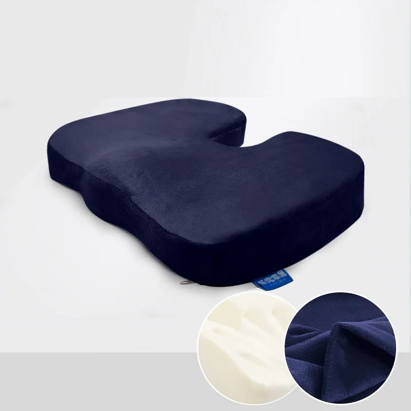 navy blue Эргономичный дизайн Ортопедическая подушка для копчика пены памяти сиденье Подушка для кресло на колесах студентов Рабочий офисный стул подушка - Цвет: navy blue