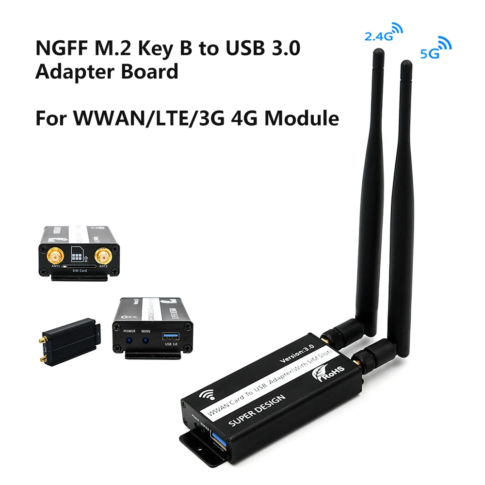 Плата адаптера NGFF M.2 Key B USB 3 0 плата LTE модуль с SIM картой слот 6/8 контактами для