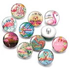 DB0570 Новые Красивые Фламинго животные 10 шт. Смешанные Круглые 18 мм стеклянные кабошоны и кнопки 