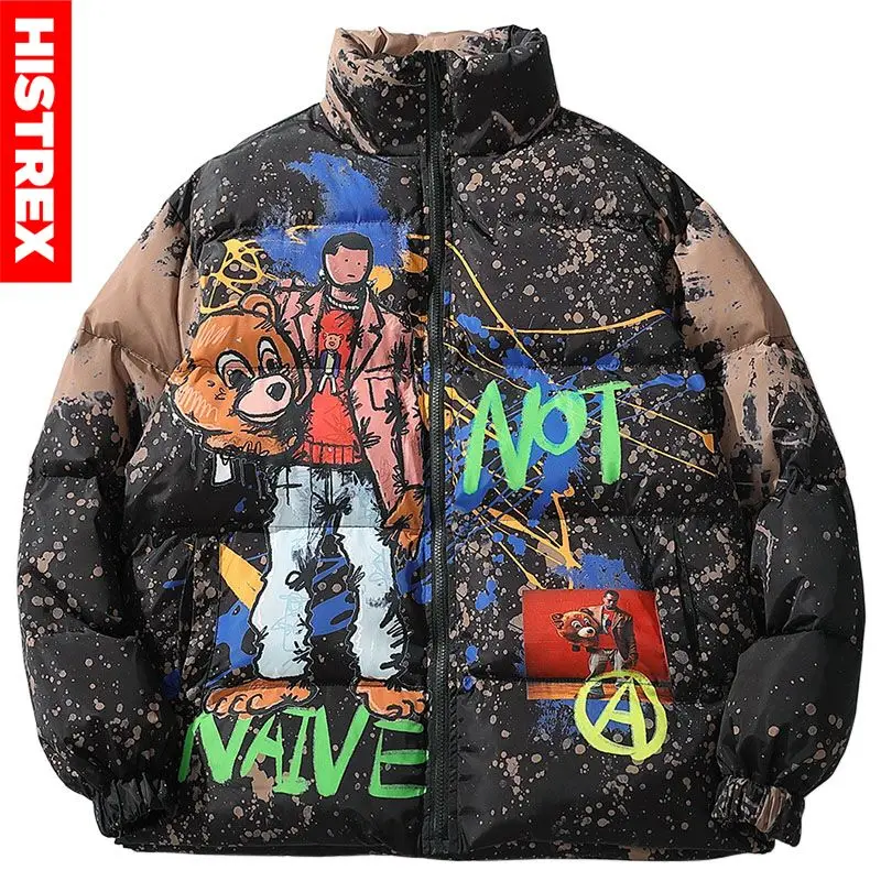 2020 в стиле хип хоп Куртка парка с героями из мультфильмов и граффити уличная