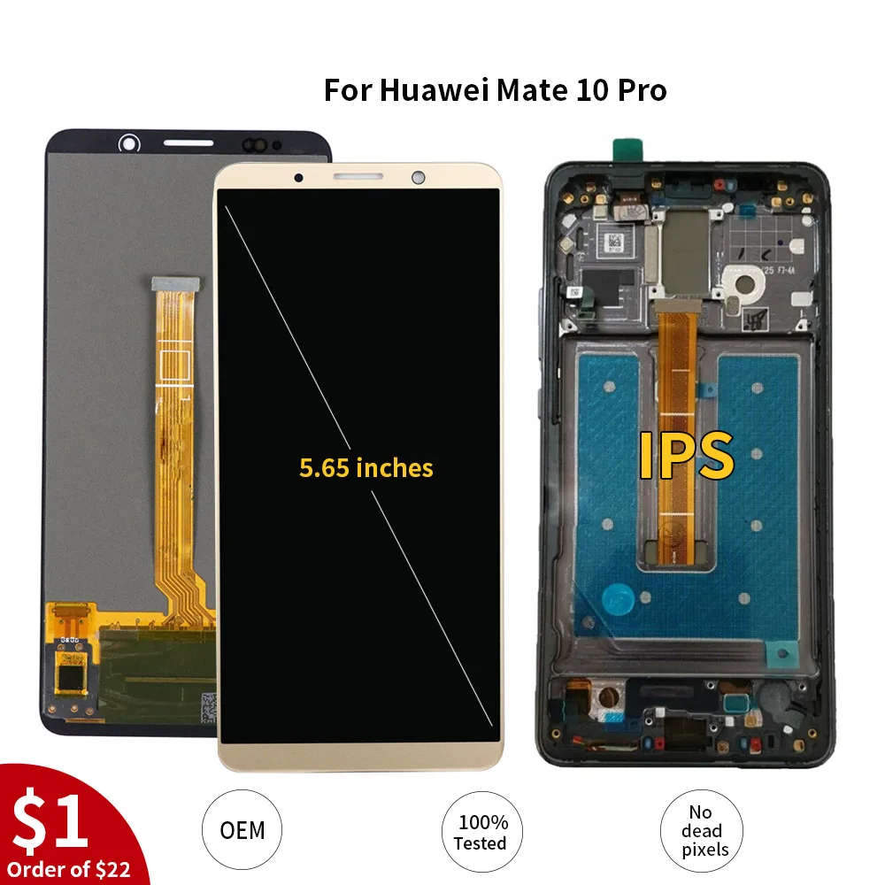 6 0 &quotЖК-дисплей для HUAWEI mate 10 Pro сенсорный экран дигитайзер с рамкой Замена pro