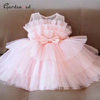 puffy pink girl birthday dress tulle flower girl dress girl wedding party dress first communion gown