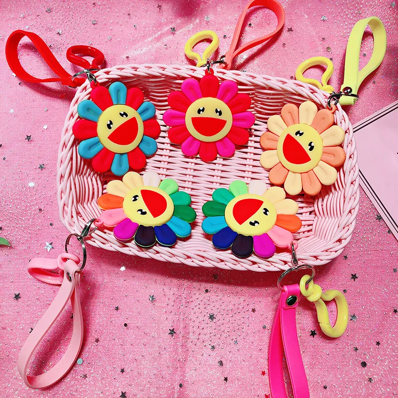 Новый Красочный мягкий Солнечный брелок с улыбкой солнечным цветком