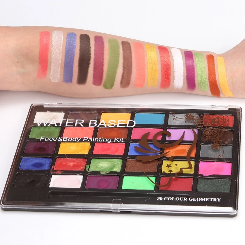 

XX9A 30 Color Face Body Makeup Palette Kit Special Effects Non-Toxic Face Painting for Art Show Halloween Christmas Cosplay