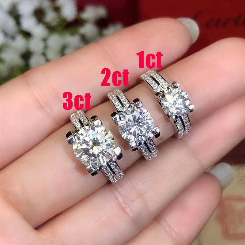 Ювелирные изделия CoLife серебряное обручальное кольцо Moissanite для женщин 2ct 3ct D Color VVS1