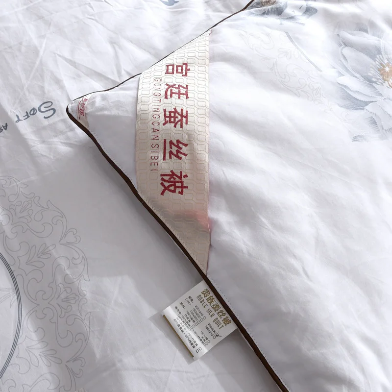 

European Style Soft Silky Quilt Solid Thick Warm Comforter Duvets Handmade Bedding Set Concise Bed Cover Home Textiles