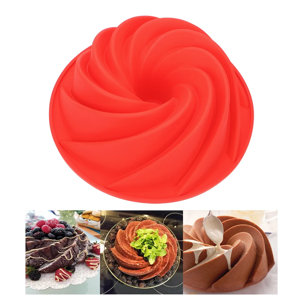 

3D спираль шифон силиконовая форма для торта шоколадное украшение кекс конфеты инструмент для выпечки желе пудинг хлеб DIY Форма для выпечки