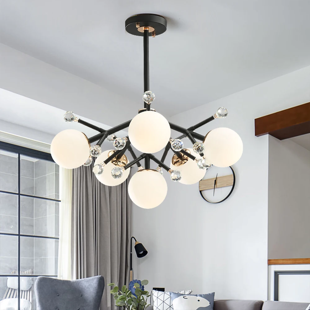 Скандинавский современный шар в стиле ар деко светодиодная черно белая