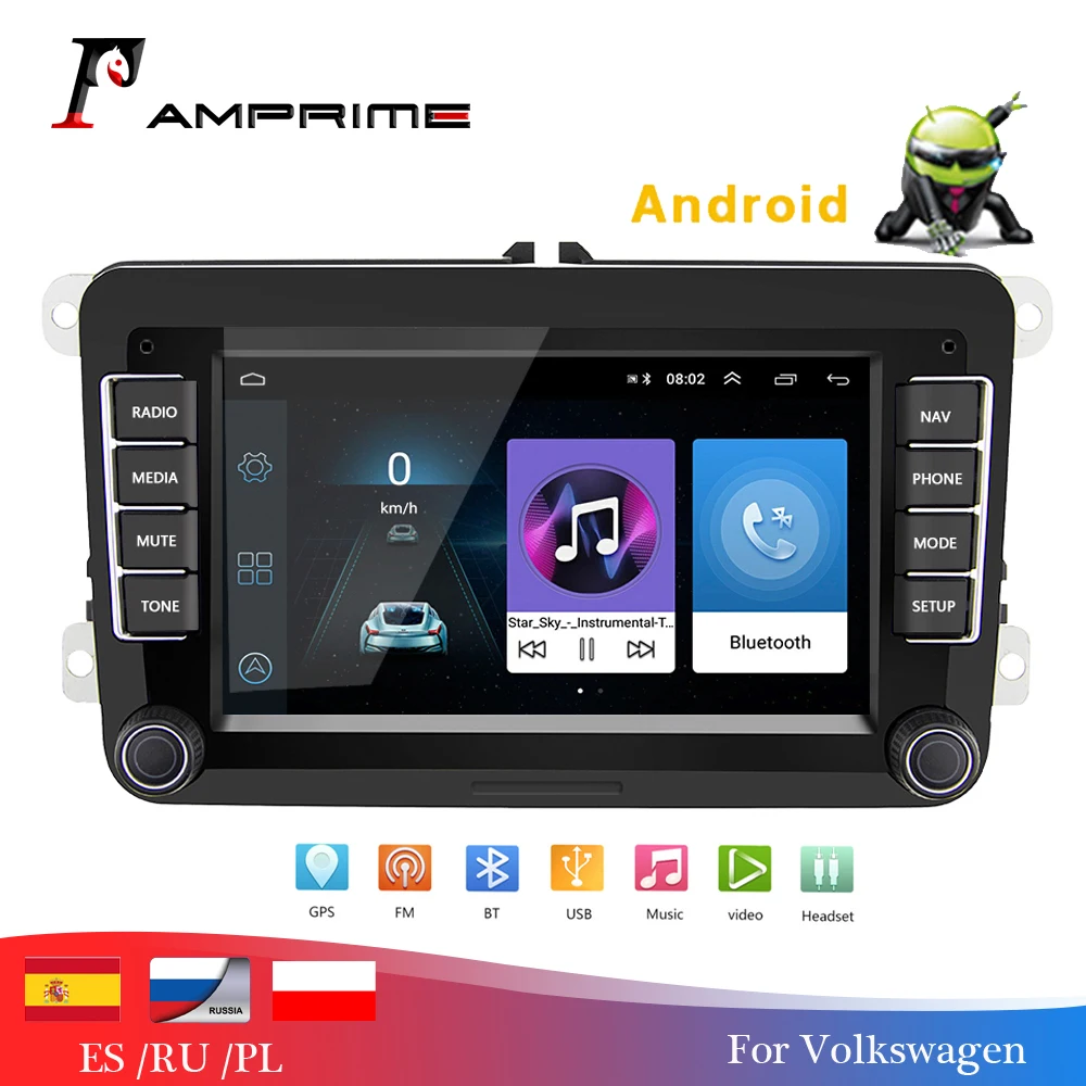 Автомобильный мультимедийный плеер AMPrime на Android с 7 &quotGPS для