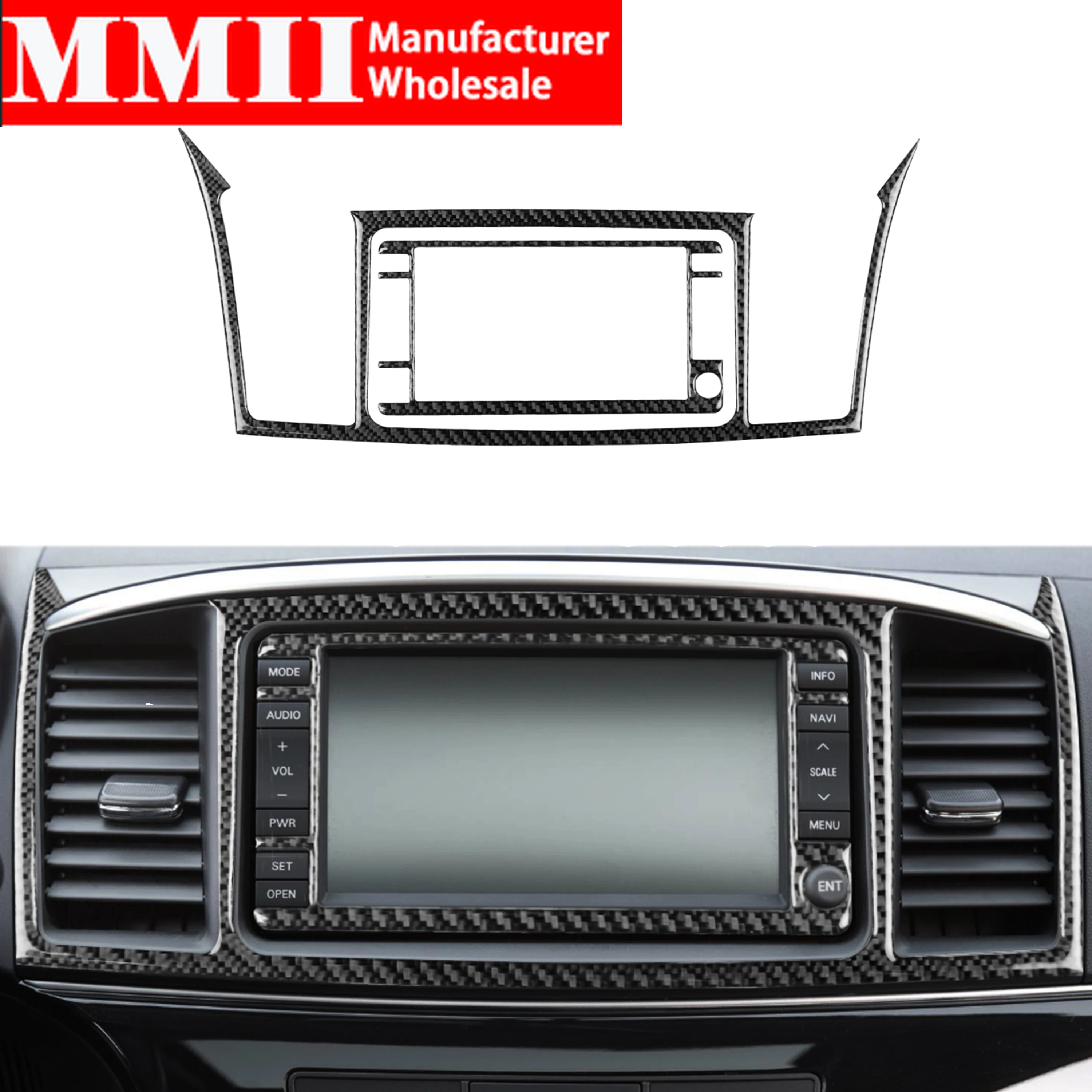 

Углеродное волокно для Mitsubishi Lancer GTS ES DE 2008-2015 навигационная система дисплей рамка наклейка Кнопка панель отделка автомобильные аксессуары
