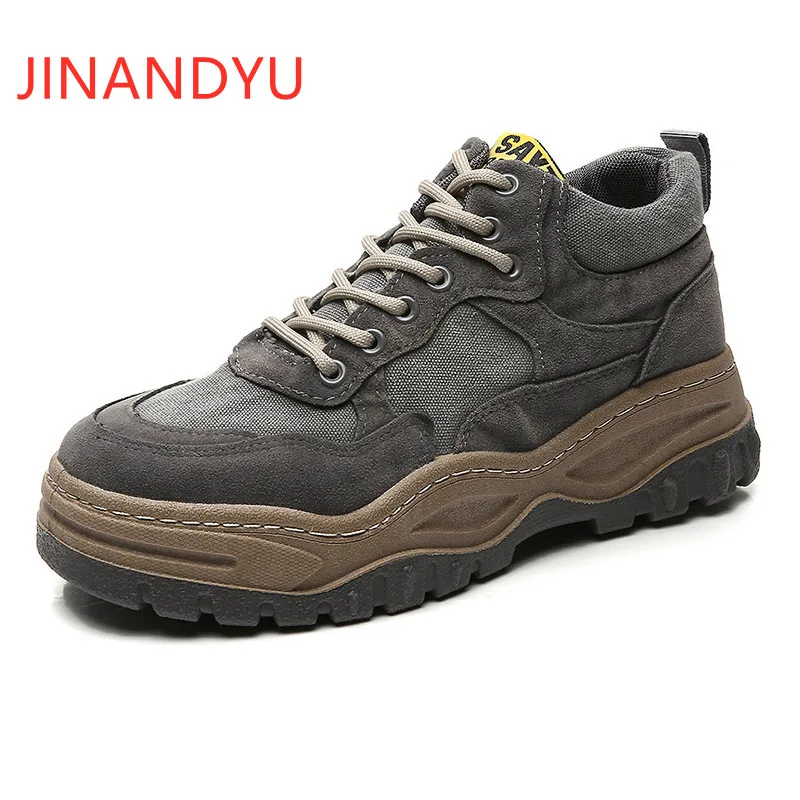 

Platform Shoes Men Casual Ankle Boots Flat Walking Shoes Men Outdoor Chunky Boots Vintage Sneakers Men Shoes Round Toe Boots