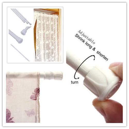 Extendable Telescopic Spring Loaded Net Voile Tension Curtain Rail Rods Pole USA SHIP | Дом и сад