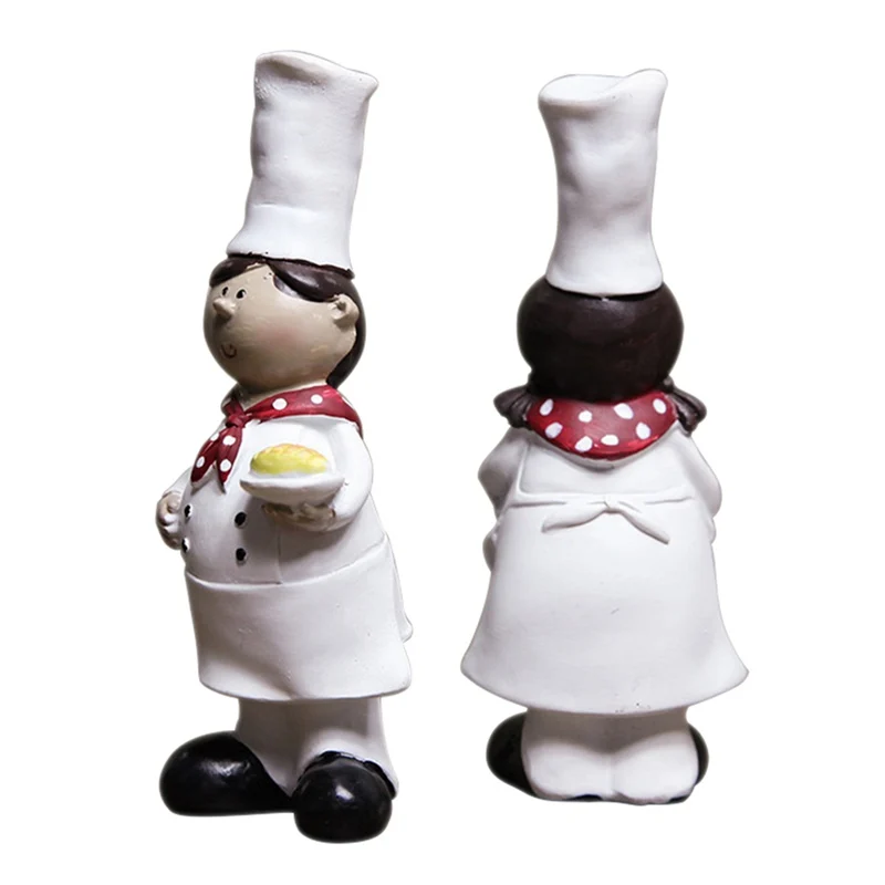 1 Pair of Creative Boy Girl Chef Decoration Home Resin Crafts Wine Cabinet Window Restaurant Bakery | Дом и сад