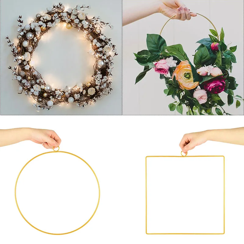 1 шт. золотые металлические кольца с цветочными мотивами покрытый светлым венок