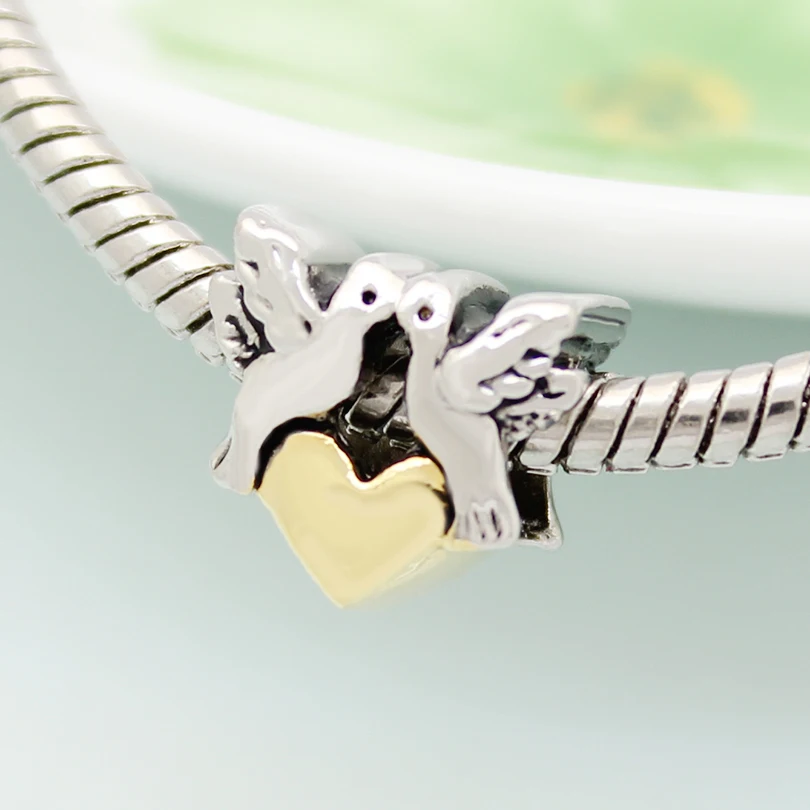 Бесплатная доставка браслет с подвесками в виде двоих голубей | Украшения и