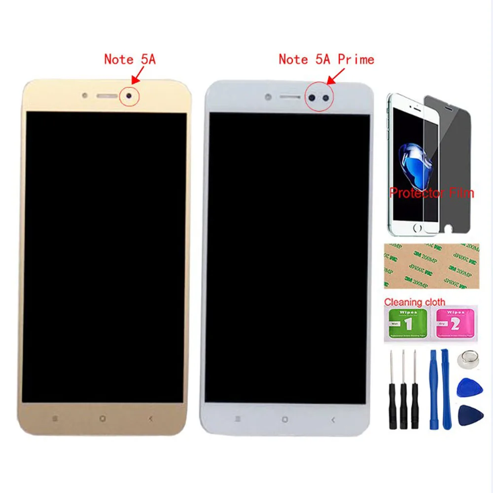 Стекло сенсорного экрана + ЖК дисплей в сборе для Xiaomi Redmi Note 5A MDG6 / Prime MDG6S