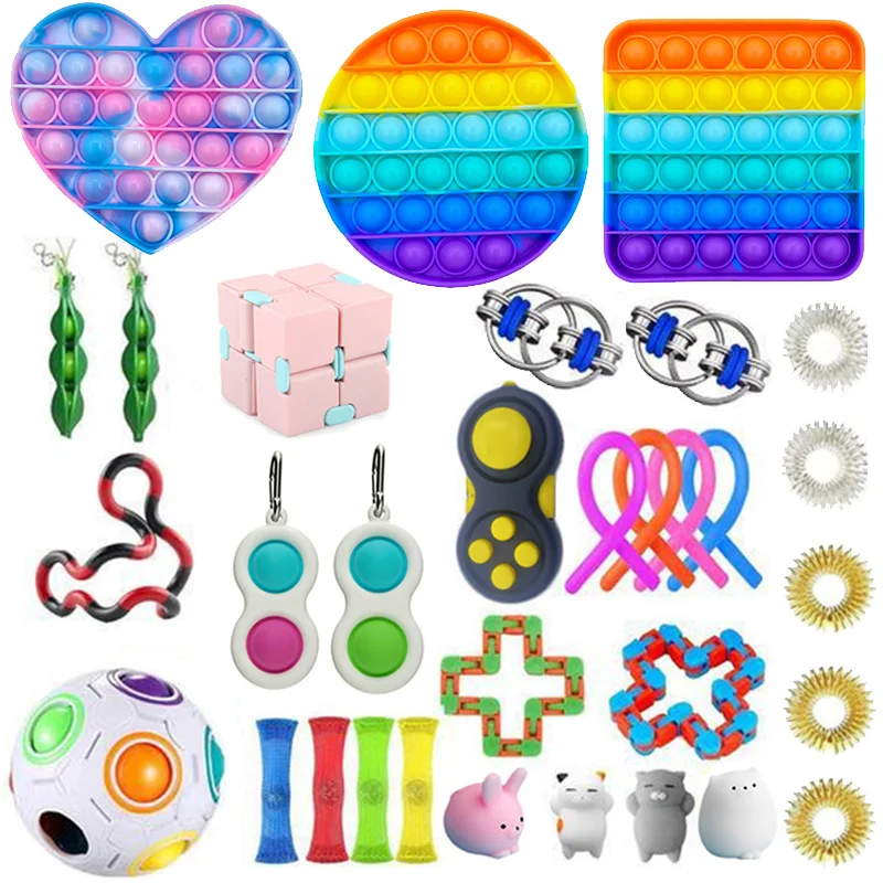 поп ит антисресс Набор игрушек мраморные рельефные шнурки для взрослых и детей