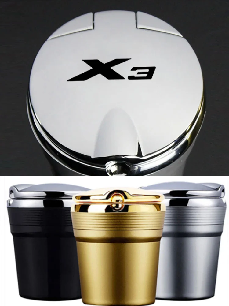 

With Led Lights car Logo Creative Personality ashtray For 2010-2017 BMW X1 X2 X3 X4 X5 X6 X7 F11 F18 520i 525i Car Accessories