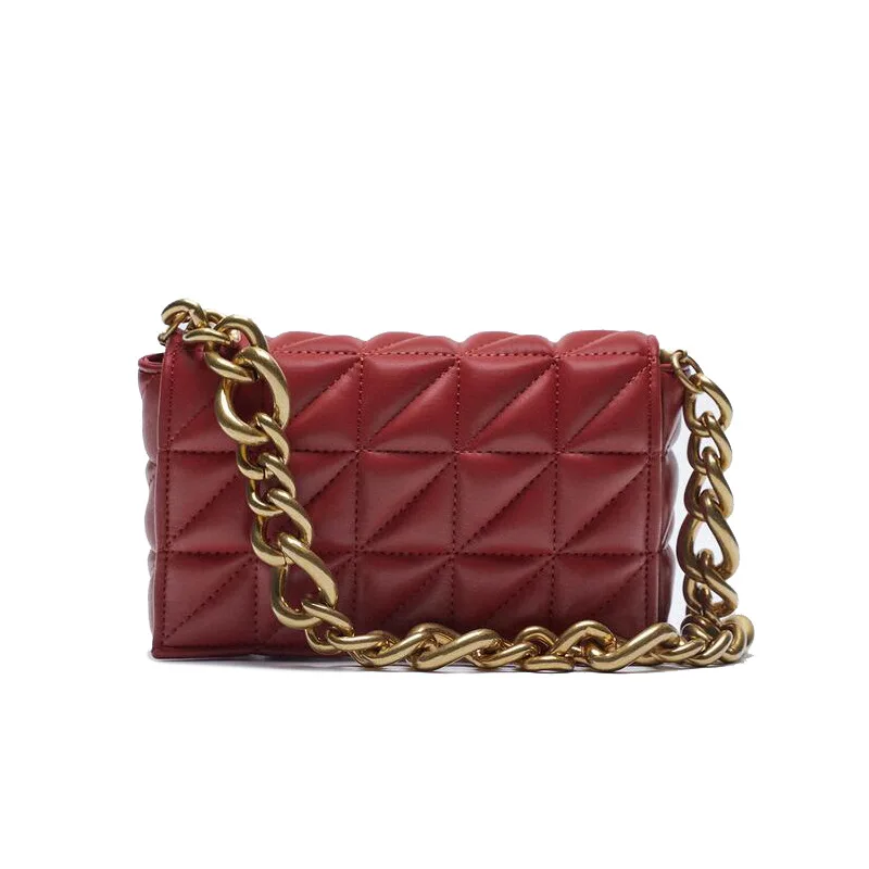 

Chain Underarm Bag for Women 2021 Branded Trending Pu Leather Green Shoulder Handbags and Purses Female Travel Hand Bag