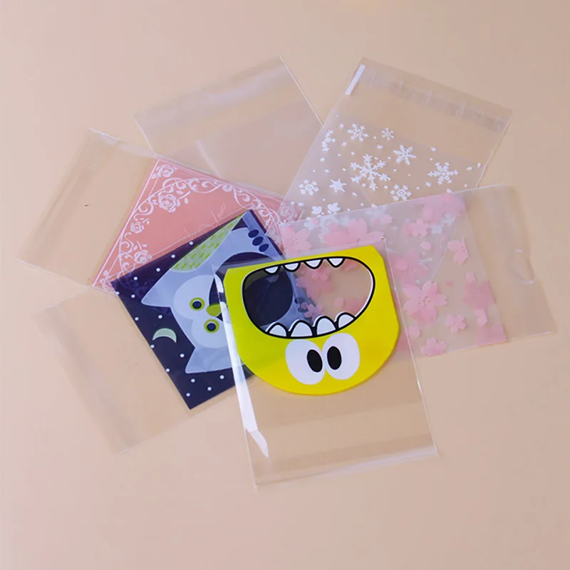 100 шт. мультяшный мешок для подарков упаковка свадебных печенья клейкая