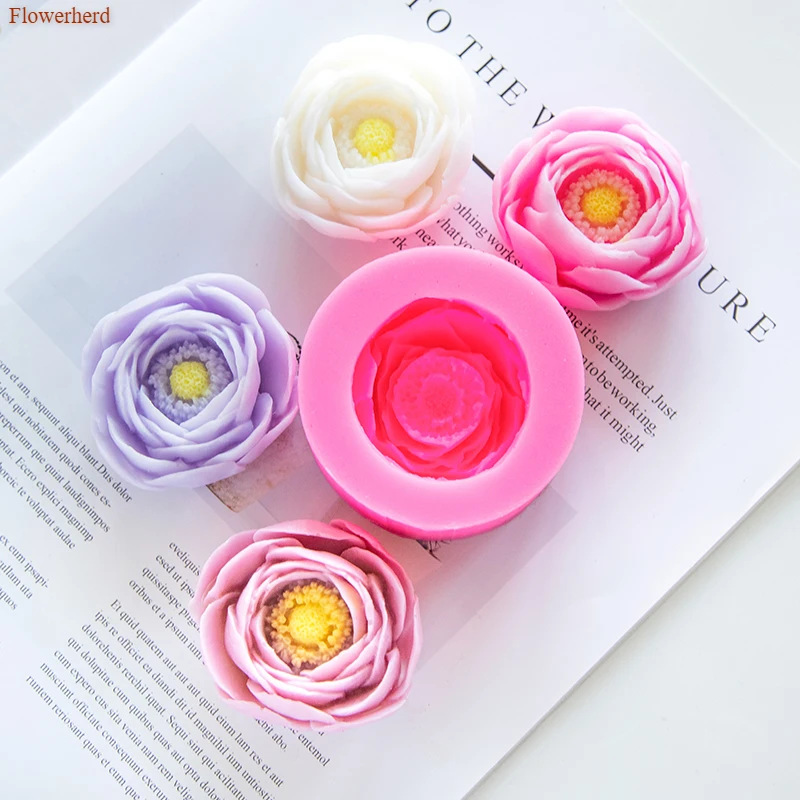 Новая модель 3d пион цветок мыло ручной работы силиконовая форма для мыла формы