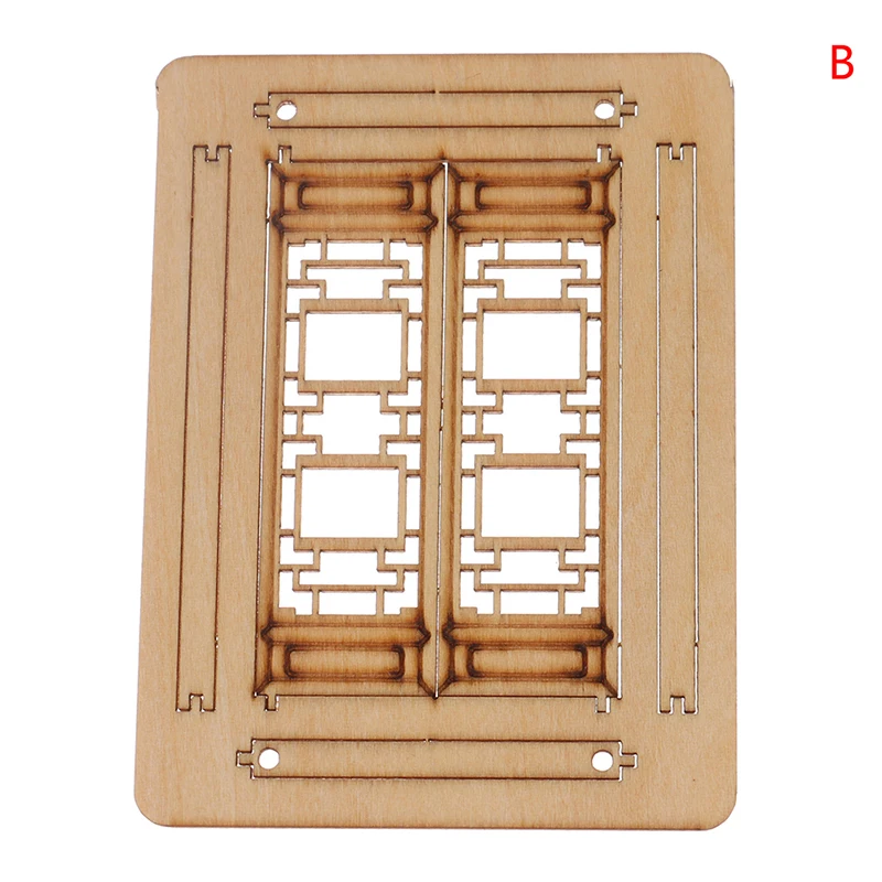 

1/12 Scale Dollhouse Miniature Wood External Hollow Door For Dolls Furniture Screen Double Unpainted Accessory House U4I3