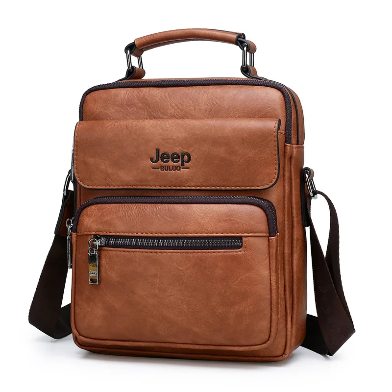 

Famous Brand Designer Man Leather Crossbody Shoulder Messenger Bag For 9.7 inch iPad Casual Business Men's Handbags Big Size