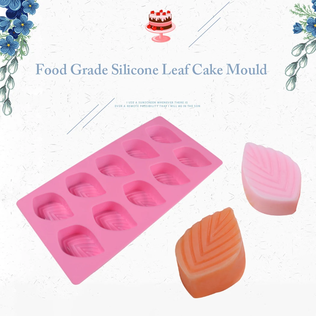 

Silicone Leaf Shaped Candy Mold Creative 10-Cavities Chocolate Molds 3D DIY Sugar Cake Mold Decoration Baking Supplies Accessory