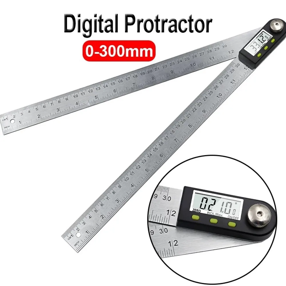 

1PC 200/300mm Stainless Steel Electronic Goniometer Digital Angle Finder Meter Woodworking Tools Rotary Measuring Ruler