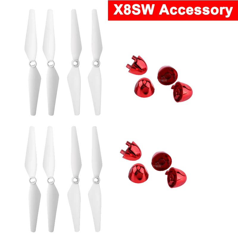 

8PCS Propeller & 8PCS Blade Cover Spare Part Kit for SYMA X8SW X8SC X8SG X8PRO RC GPS Drone Accessory